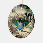 Faerie in Elven Pond Keramisch Ornament (Rechts)