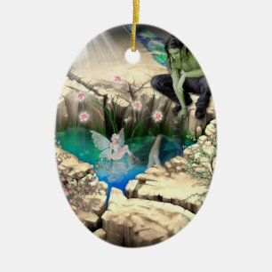 Faerie in Elven Pond Keramisch Ornament
