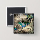 Faerie in Elven Pond Vierkante Button 5,1 Cm (Voorkant /achterkant)