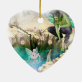 Faerie in Elven Pond Vignette Keramisch Ornament (Achterkant)