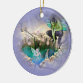 Faerie in Elven Pond Vignette Keramisch Ornament (Links)