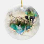 Faerie in Elven Pond Vignette Keramisch Ornament (Achterkant)