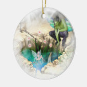 Faerie in Elven Pond Vignette Keramisch Ornament (Links)