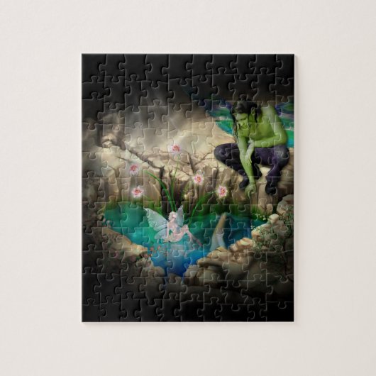 Faerie in Elven Pond Vignette Legpuzzel (Verticaal)