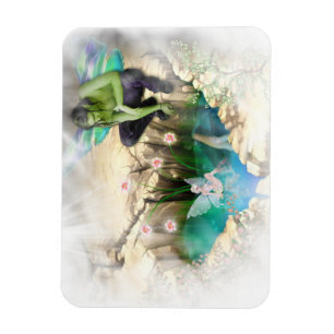 Faerie in Elven Pond Vignette Magneet