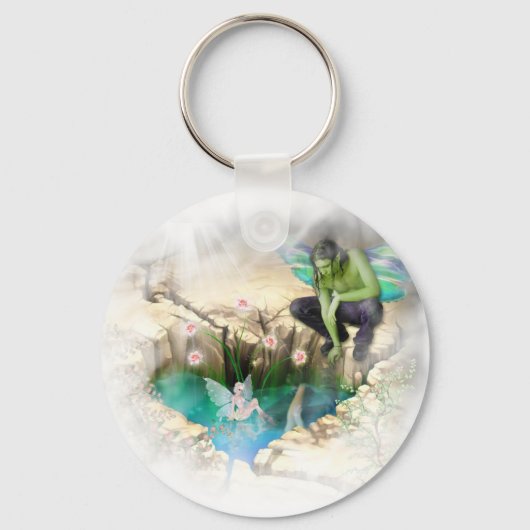 Faerie in Elven Pond Vignette Sleutelhanger (Voorkant)