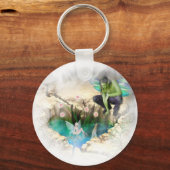 Faerie in Elven Pond Vignette Sleutelhanger (Voorkant)