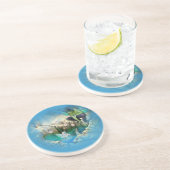 Faerie in Elven Pond Vignette Zandsteen Onderzetter (Zijkant)