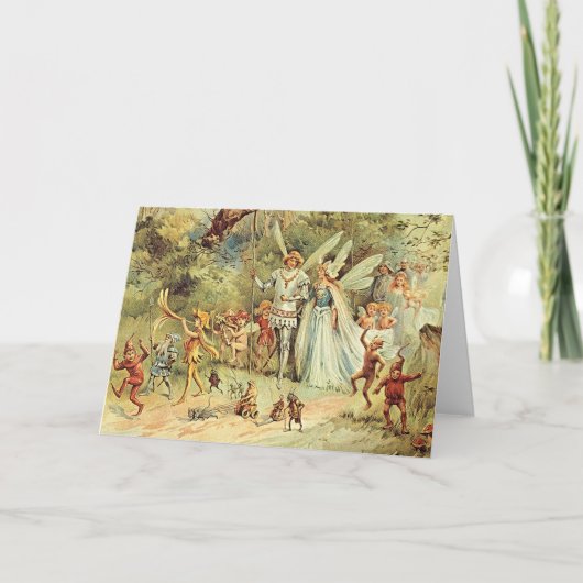 Faerie King en Queen Fae Pagan Wenskaart Kaart (Voorkant)