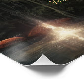 Faerie onder paddenstoel in de regen perfect poster (Hoek)