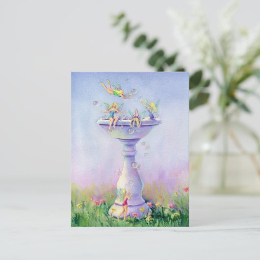 FAERIES BUBBLE BATH by SHARON SHARPE Briefkaart (Staand voorkant)