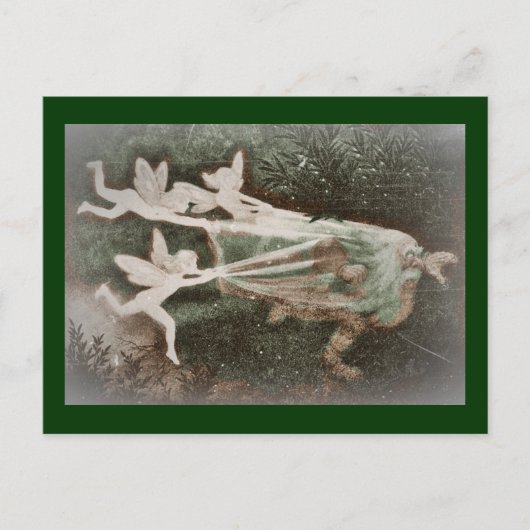 Faeries die Nisse (gnoom) vangen Briefkaart (Voorkant)