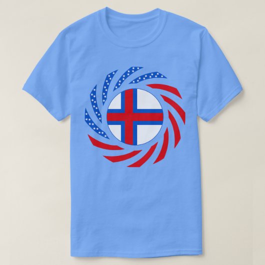 Faeröer Amerikaanse multinationale patriotsvlag T-shirt (Design voorkant)