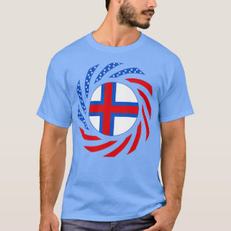 Faeröer Amerikaanse multinationale patriotsvlag T-shirt
