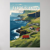 Faeröer Denemarken Reis Kunst Vintage