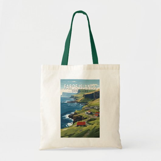 Faeröer Denemarken Reiskunst Vintage Tote Bag (Voorkant)