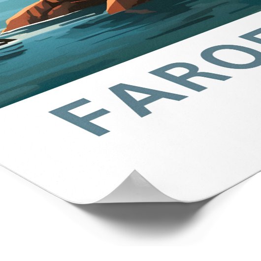 Faeröer Denemarken Reisprint Poster (Hoek)