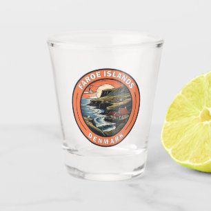 Faeröer Denemarken Reizen Art Badge Shot Glas