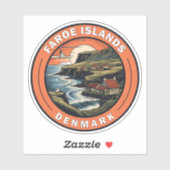 Faeröer Denemarken Reizen Art Badge Sticker (Vel)