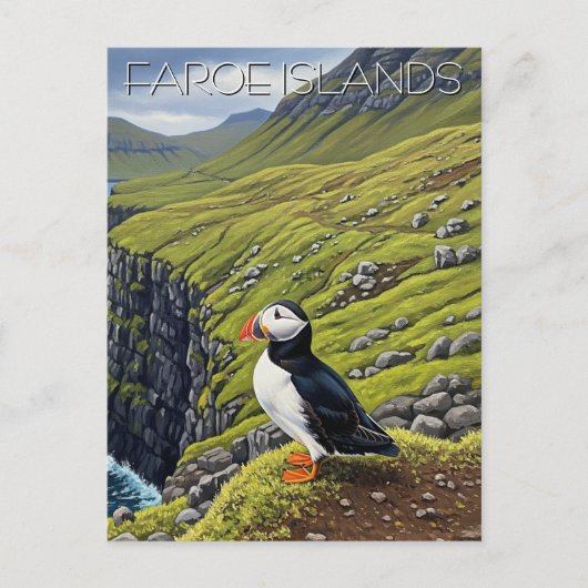 Faeröer Denemarken Reizen Briefkaart (Voorkant)