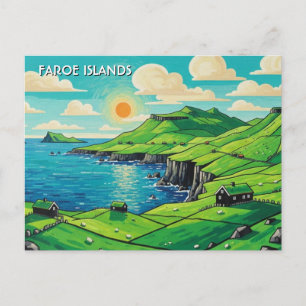 Faeröer Denemarken Reizen Briefkaart