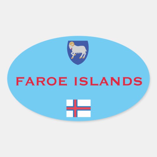 Faeröer euro-stijl ovale ticker sticker (Voorkant)