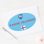 Faeröer euro-stijl ovale ticker sticker (Envelop)