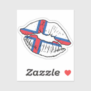 Faeröer Faeröer Lipstick Liefde Vlag Sticker