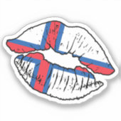 Faeröer Faeröer Lipstick Liefde Vlag Sticker (Voorkant)