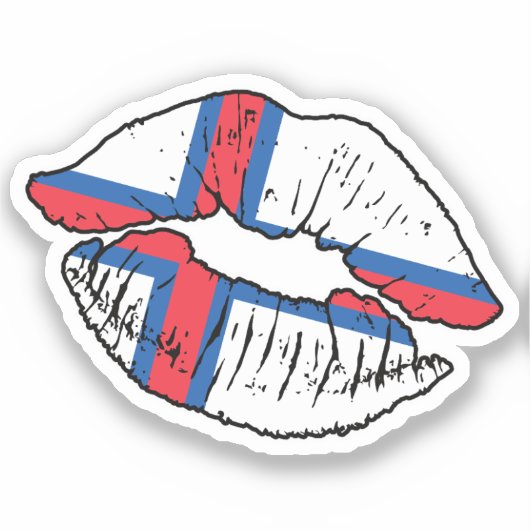 Faeröer Faeröer Lipstick Liefde Vlag Sticker (Voorkant)