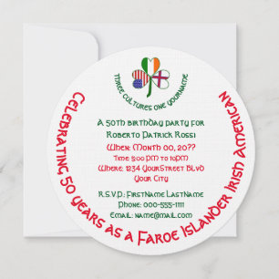 Faeröer Iers Amerika Klavertje Verjaardag Kaart