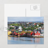 Faeröer, panoramisch uitzicht van Torshavn Briefkaart (Voorkant / Achterkant)