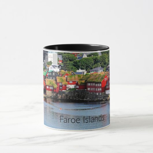 Faeröer, panoramisch uitzicht van Torshavn Mok (Midden)