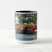 Faeröer, panoramisch uitzicht van Torshavn Mok (Midden)