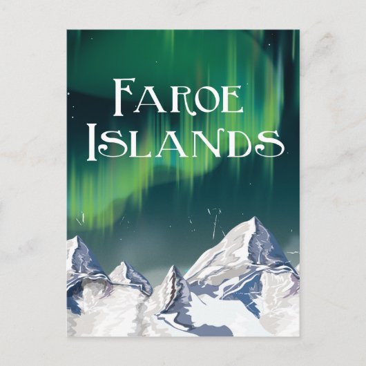 Faeröer Reizen Poster Briefkaart (Voorkant)