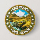 Faeröer ronde button 7,6 cm (Voorkant)