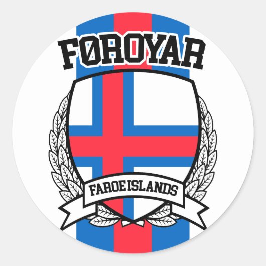 Faeröer Ronde Sticker (Voorkant)