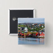 Faeröer (Torshavn) Vierkante Button 5,1 Cm (Voorkant /achterkant)