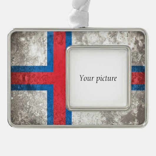 Faeröer Verzilverd Omlijst Ornament (Voorkant)