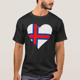 Faeröer Vlag Hart Faeröer Liefde Faeröer T-shirt