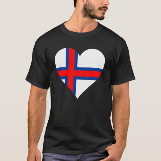 Faeröer Vlag Hart Faeröer Liefde Faeröer T-shirt (Voorkant)