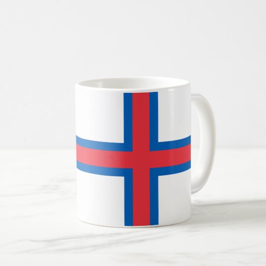 Faeröer Vlag Keramische Mok (Voorkant rechts)