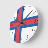 Faeröer Vlag Ronde Klok (Hoek)