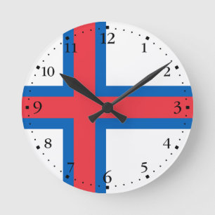 Faeröer Vlag Ronde Klok