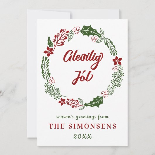 Faeröerse Prettig Kerstmis, op maat Feestdagenkaart (Voorkant)