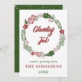 Faeröerse Prettig Kerstmis, op maat Feestdagenkaart (Voorkant / Achterkant)