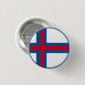 Faeröerse vlag ronde button 3,2 cm (Voorkant /achterkant)