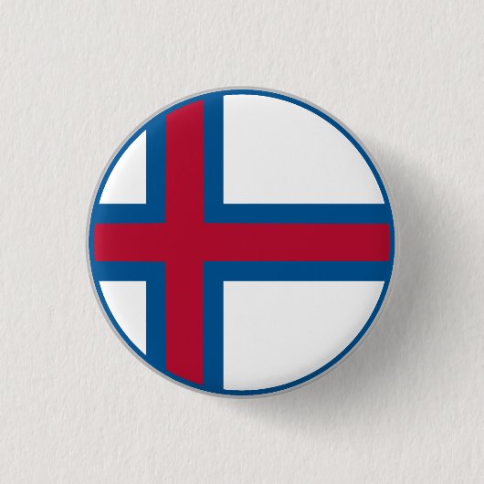 Faeröerse vlag ronde button 3,2 cm (Voorkant)