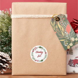 Faeröerse vrolijke kerstkrans, Gleðilig Jól Ronde Sticker