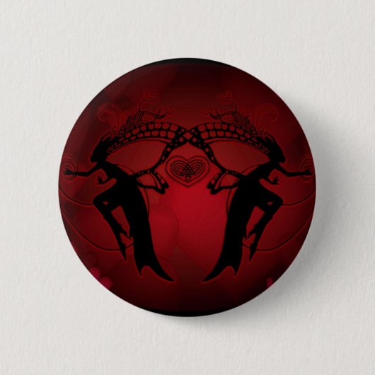 Faery Hearts Red Ronde Button 5,7 Cm (Voorkant)